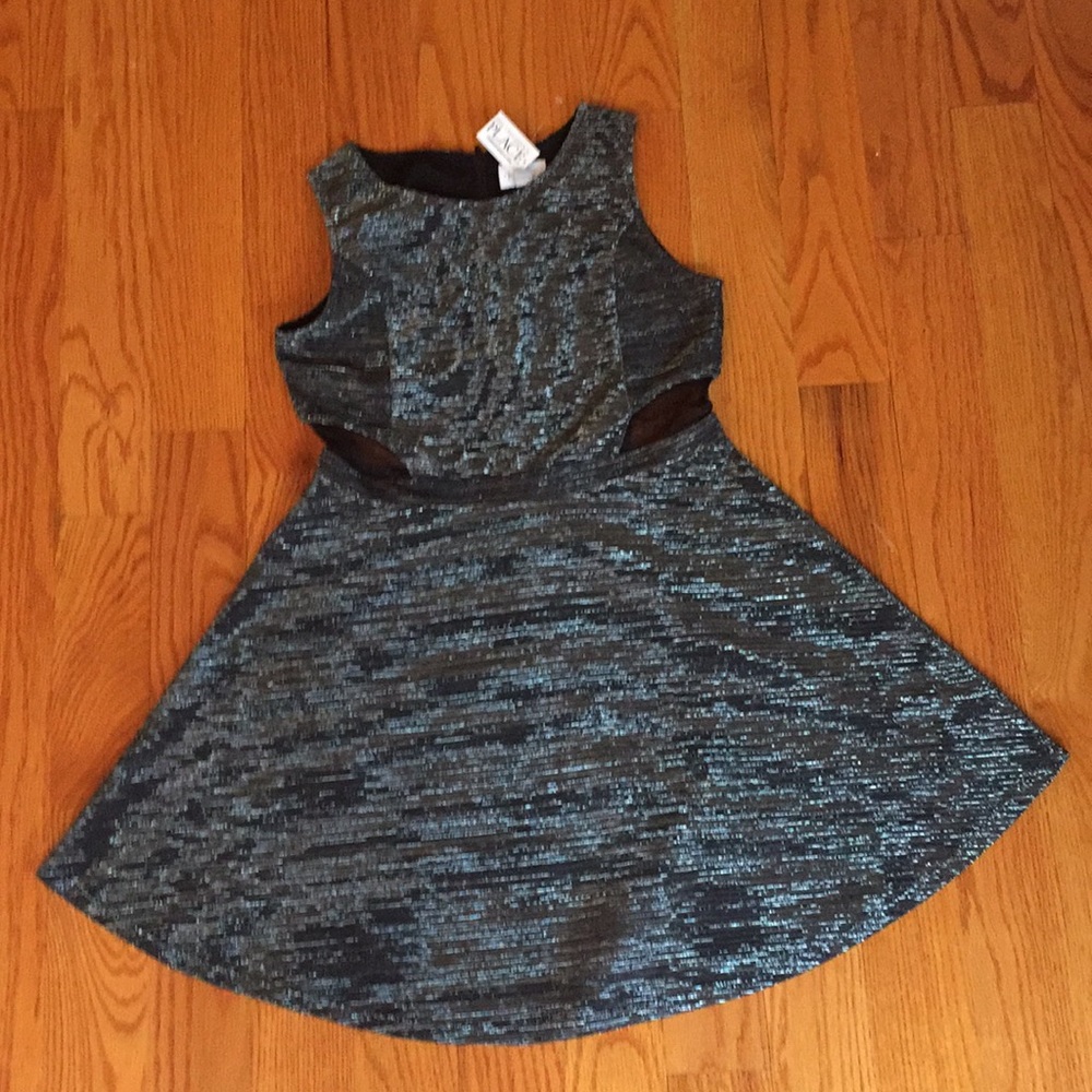 NWT Beautiful Black and Silver Mesh Dress